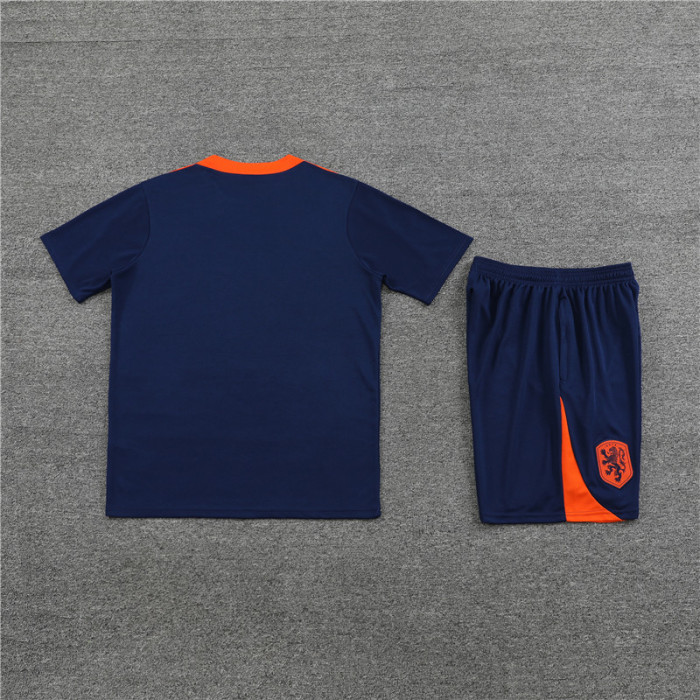 24/25 Netherlands short -sleeved Royal blue training suit