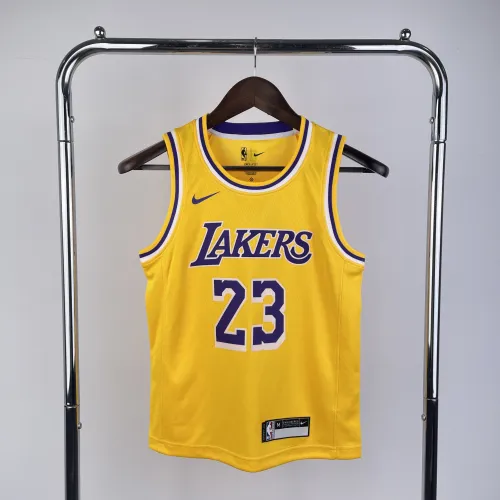 NBA Lakers #23 JAMES kids Basketball Jersey yellow