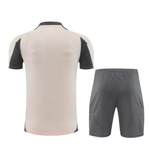 24/25 Real Madrid kids Short sleeve training suit light yellow