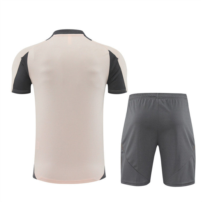 24/25 Real Madrid kids Short sleeve training suit light yellow