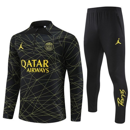 23/24 PSG kids black yellow training suit