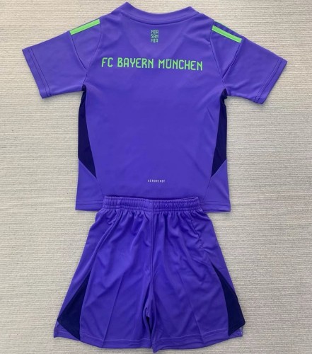 24/25 bayern munich Purple goalkeeper kids kit