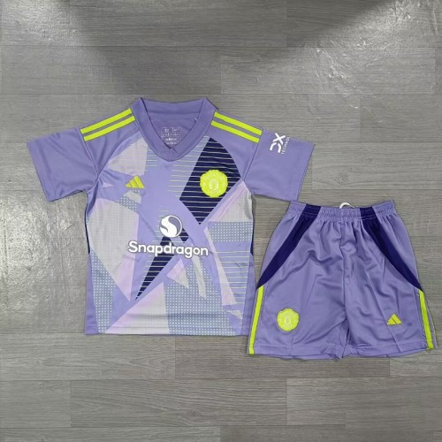 24/25 Manchester United Purple goalkeeper kids kit