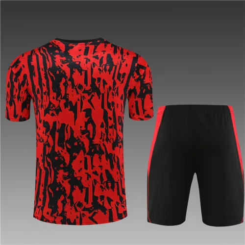 24/25 Manchester United Short sleeve training suit Jujube red