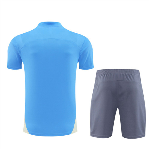 24/25 Manchester City kids Short sleeve training suit Light Blue