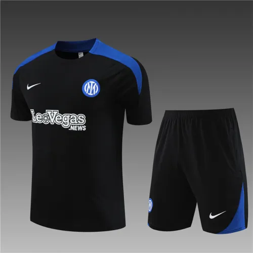 24/25 Inter Milan kids short -sleeved black training suit