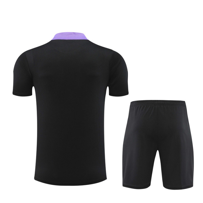 24/25 England kids short -sleeved training suit black