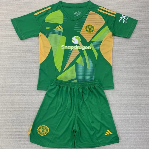 24/25 Manchester United Green goalkeeper kids kit