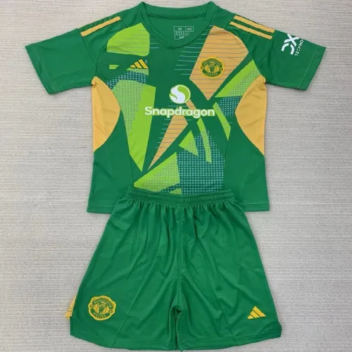 24/25 Manchester United Green goalkeeper kids kit