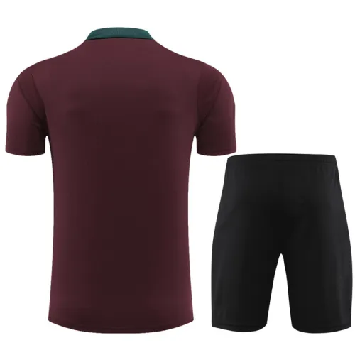 24/25 PSG short -sleeved maroon training suit