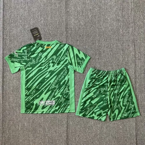24/25 Barcelona Green goalkeeper third kids kit