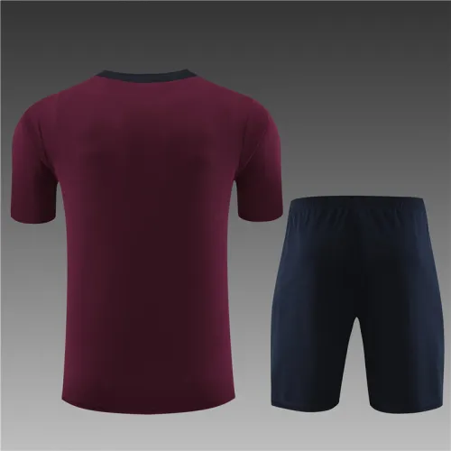 24/25 England kids short -sleeved bordeaux training suit