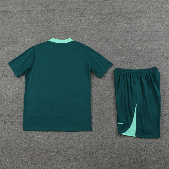 24/25  Tottenham Hotspur kids Short sleeve green training suit