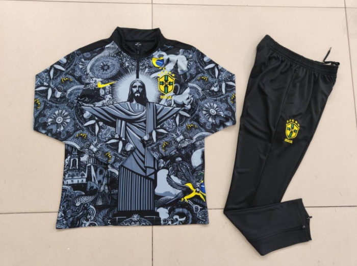 24/25 Brazil kids Jesus training suit black
