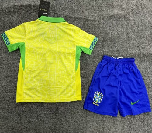 24/25 Brazil home kids kit football Jersey