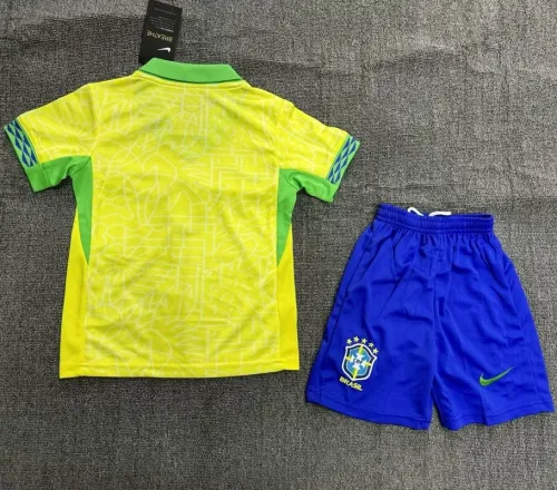 24/25 Brazil home kids kit football Jersey