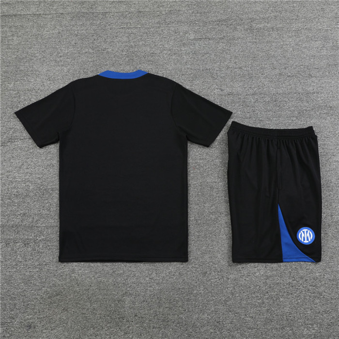 24/25 Inter Milan kids short -sleeved black training suit