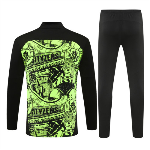 24/25 Manchester city kids training suit lFluorescent green