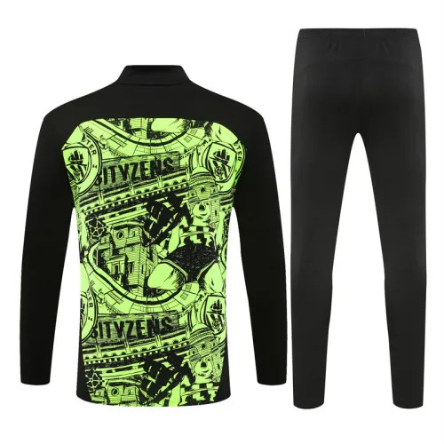 24/25 Manchester city kids training suit lFluorescent green