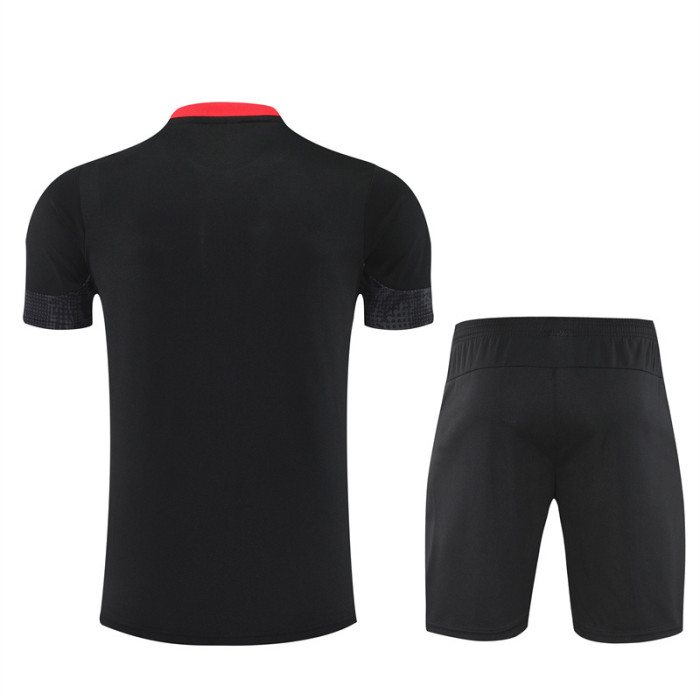 25/26 AC Milan Short sleeve kids training suit black