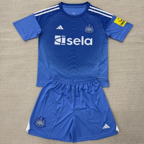 25/26 Newcastle United blue goalkeeper kids kit