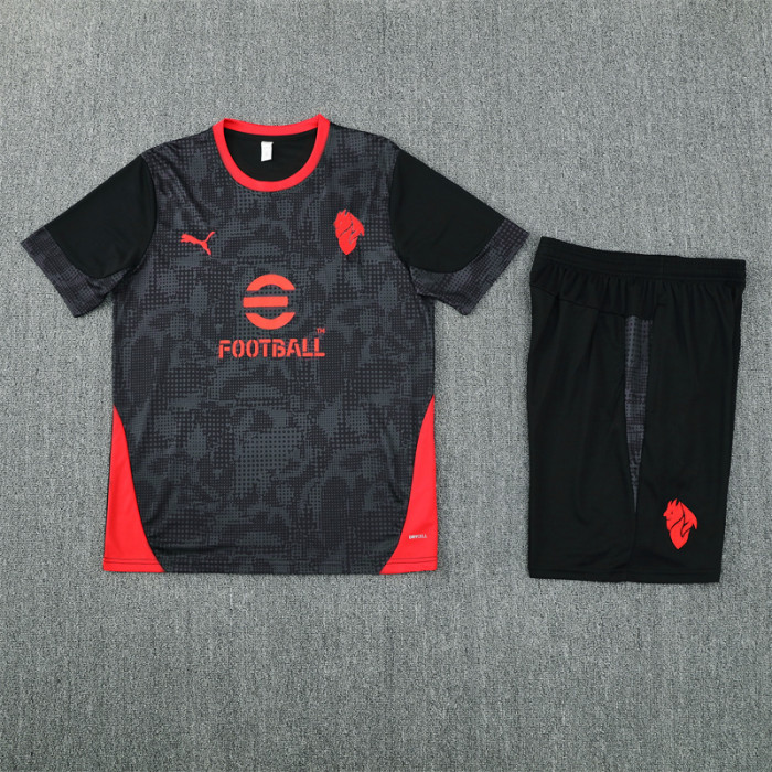 25/26 AC Milan Short sleeve Adult training suit black