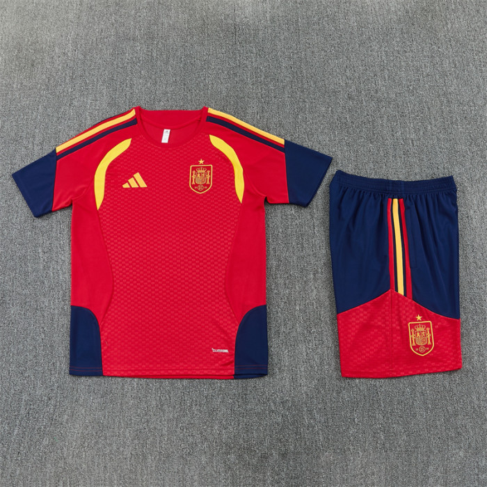 26/27 Spain short -sleeved training suit red