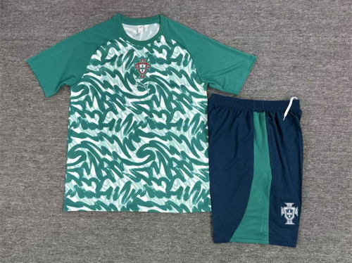26/27 Portugal short -sleeved training suit green