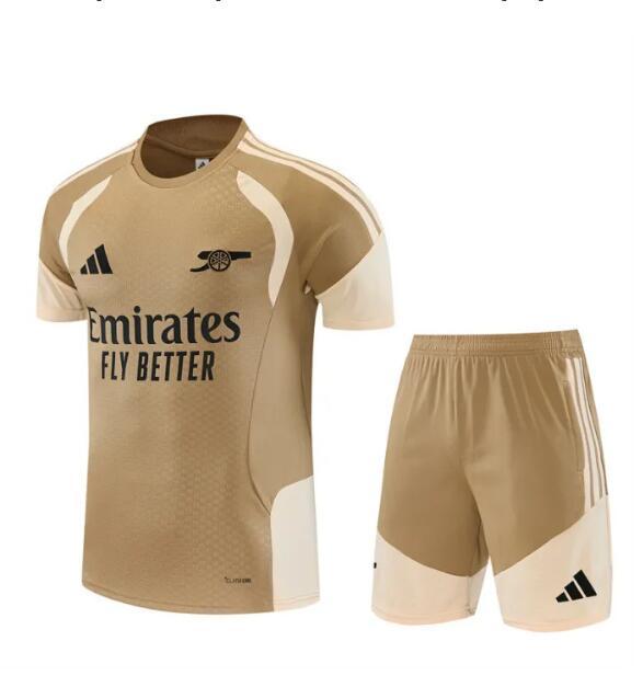 26/27 Arsenal Short sleeve training Adult suit golden