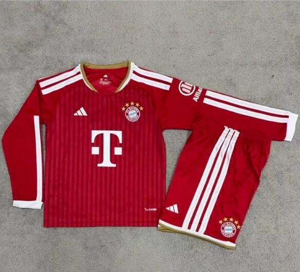 26/27 bayern munich home kids kit long sleeves