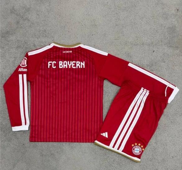 26/27 bayern munich home kids kit long sleeves