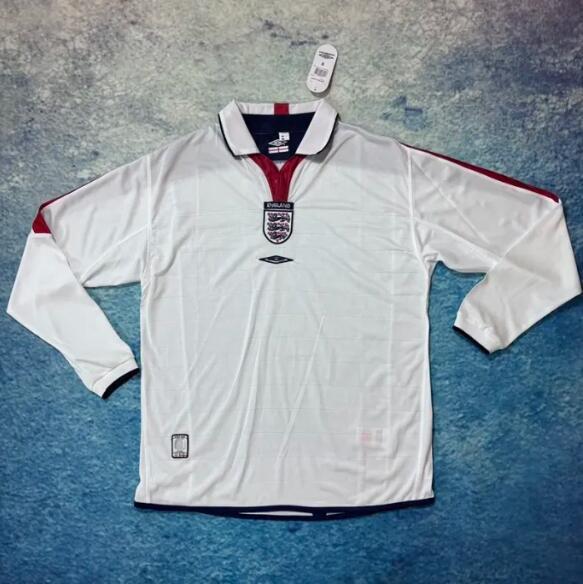 Retro 2004 England home football Jersey long sleeves