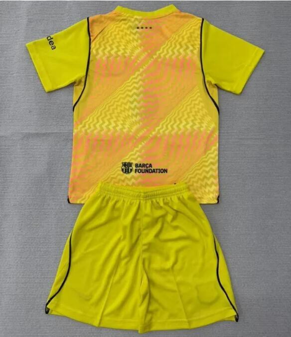 26/27 Barcelona Goalkeeper kids kit yellow
