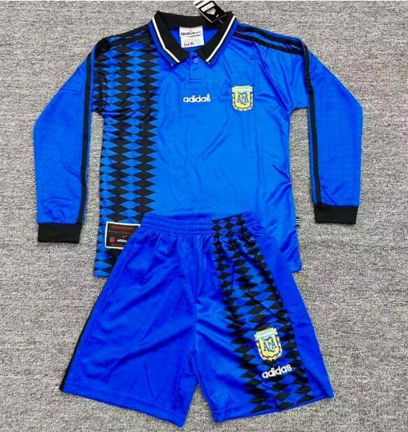Retro 1994 Argentina Away kids kit long sleeves