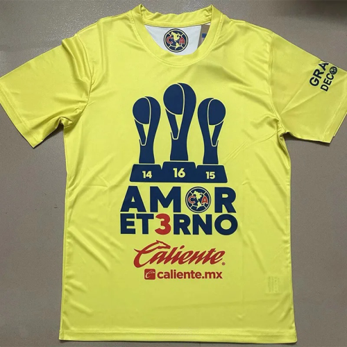 24-25 Club America Yellow Champion Training shirts *背后没图案
