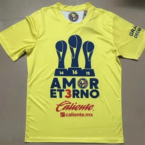 24-25 Club America Yellow Champion Training shirts *背后没图案