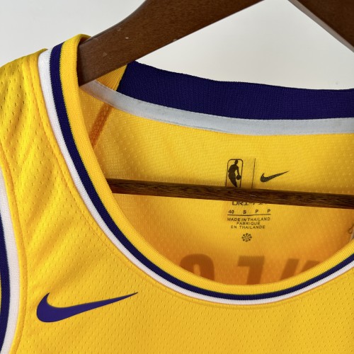 24-25 Lakers KNECHT #4 Yellow Top Quality Hot Pressing NBA Jersey(圆领)