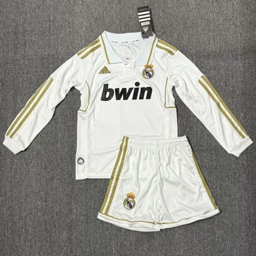 2011-2012 RMA Home Long sleeves Retro Kids Soccer Jersey