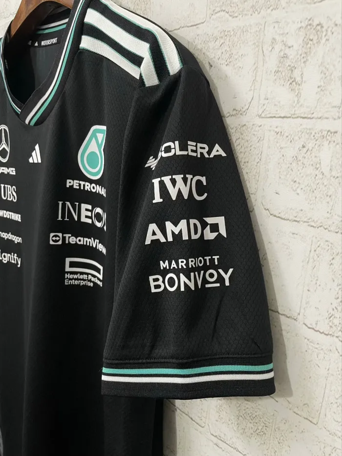 2025 F1 Benz New Pattern Short Sleeve Racing Suit