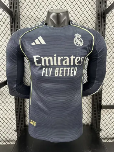 25-26 RMA Away Long Sleeve Player Version Soccer Jersey 长袖