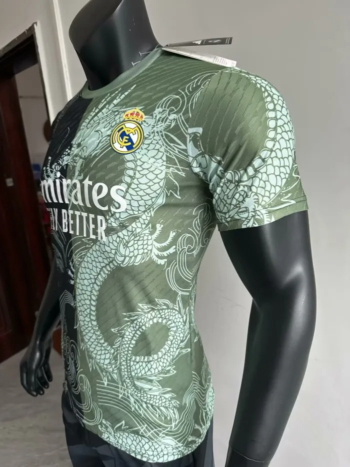 25-26 RMA Green Black Special Edition Player Version Training Shirts *龙纹