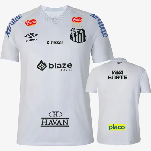 25-26 Santos FC Home Prints Sponsor Fans Soccer Jersey*全广告