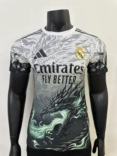 25-26 RMA White Green Special Edition Player Version Soccer Jersey