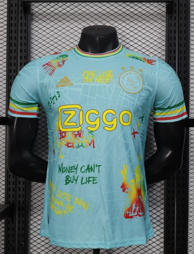 25-26 Aja× Blue Special Edition Player Version Soccer Jersey