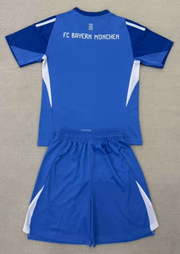 25-26 Bayern Blue Goalkeeper Kids Soccer Jersey