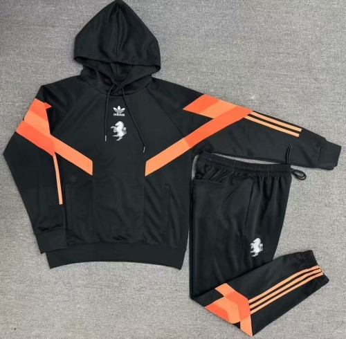 24-25 Juventus Black Hoodie Tracksuit