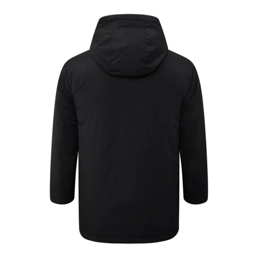 24-25 Black Hooded Windbreaker Fabric Cotton Coat 光板