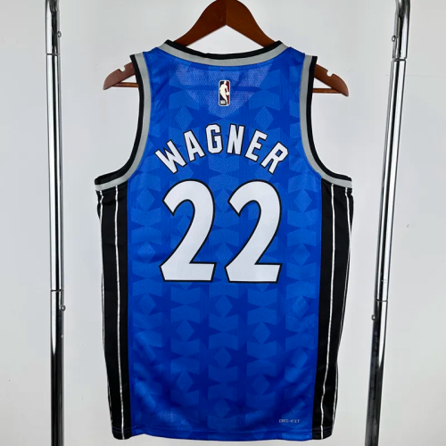 23-24 Magic WAGNER #22 Dark Blue Top Quality Hot Pressing NBA Jersey (Retro Logo)(V领)