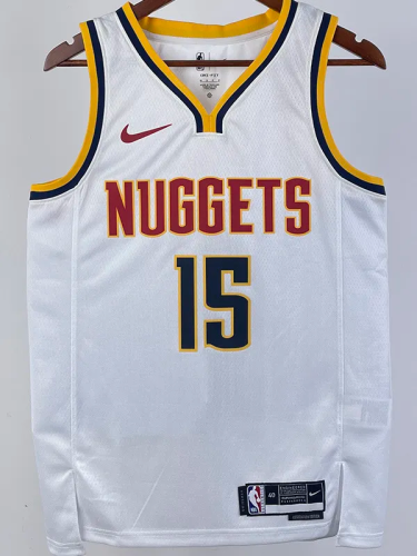 23-24 Nuggets JOKIC #15 White Top Quality Hot Pressing NBA Jersey