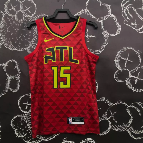 HAWKS CARTER #15 Red Top Quality Hot Pressing NBA Jersey